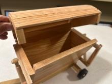 Handcrafted wood forage wagon
