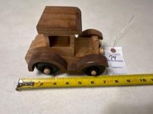 Handcrafted wood antique car