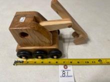 Handcrafted wood excavator