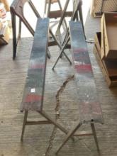 2 metal saw horses