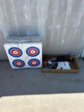 Arrows and foam target, paper targets
