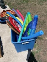 Misc. pool noodles, floating pads
