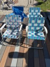 Set of 4 folding lawn chairs