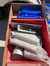 Floor registers, clips, plumbing fittings