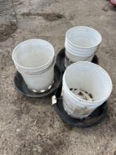 Assorted chicken feeders