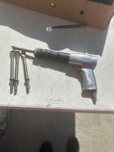 Campbell Hausfeld long barrel air hammer with accessories, Bucket of bolts and iron