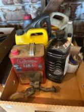 Misc. engine oils, camping fuel