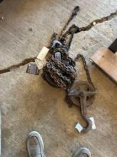 PORTABLE CHAIN WINCH and VINTAGE BUCK SAW