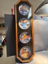 Glass Framed Star Trek Plate Collection set -12''w x 44''T