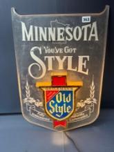 Old Style Beer Lighted Sign-12''w x 18''T