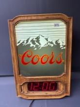 Coors Beer Lighted Sign- Clock-16'' x 11''