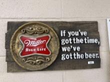 Miller High Life Beer Sign-20'' x 11''