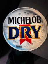 Michelob Dry Beer Lighted Sign- 12'' Round