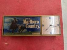 Marlboro Country Lighted Sign-Clock - 25'' L x 9'' T- DOES NOT LIGHT UP
