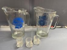 2-Beer Pitchers and 3- Shot mugs