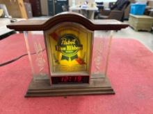 Pabst Blue Ribbon Beer Light/Clock-10'' x 8''