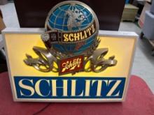 Schlitz Beer Lighted Sign-20'' x 18''