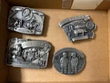 4 ct. Assortment of Collectible Belt Buckles