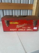 Corded Milwaukee heavy duty right angle drill, 1 1/8 bit included. Nice.