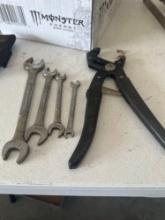 Crescent wrench, box end and open end wrenches, welding clamp, etc.