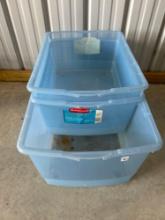 Assorted plastic stow away totes