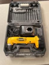 Dewalt 18v cordless right angle drill, battery, case and charger included