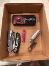 Box of assorted pocket knives