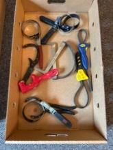 Box of assorted filter wrenches