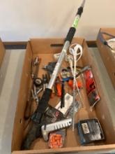 Gutter blaster, assorted bearings, electrical supplies, assorted tools