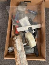 Box of assorted painting and dry wall supplies