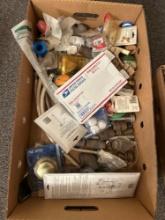 Box of assorted plumbing accessories