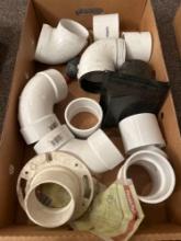 Box of assorted plumbing pipe