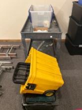 Plastic storage totes and plastic cart