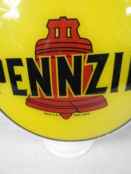 Pennzip Red Bell Gas Pump Globe