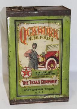 Texaco Qwkwork 1 Gallon Graphic Automobile Polish Can