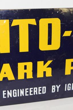 Auto-Lite Spark Plugs Single Sided Tin Sign