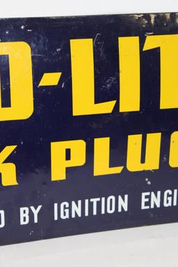 Auto-Lite Spark Plugs Single Sided Tin Sign