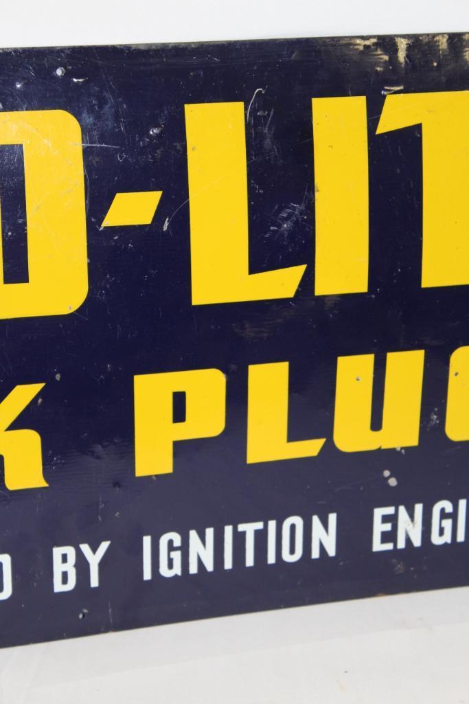 Auto-Lite Spark Plugs Single Sided Tin Sign