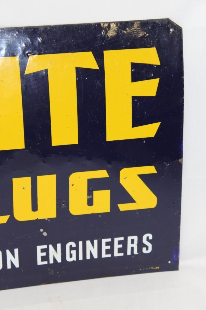 Auto-Lite Spark Plugs Single Sided Tin Sign