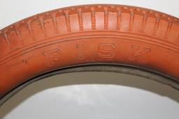 Early Fisk Tire Display Stand with Original Fisk Red Air Flight Tire