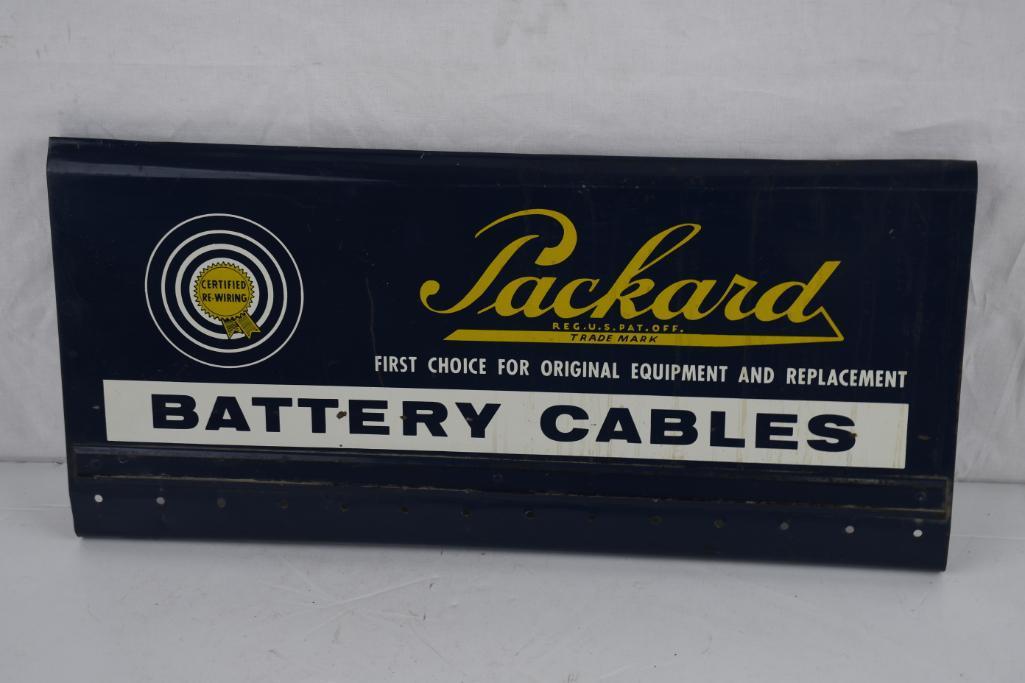 Packard Battery Cables Metal Display Rack Sign