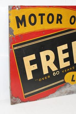 Freedom Motor Oil Single Sided Tin Sign