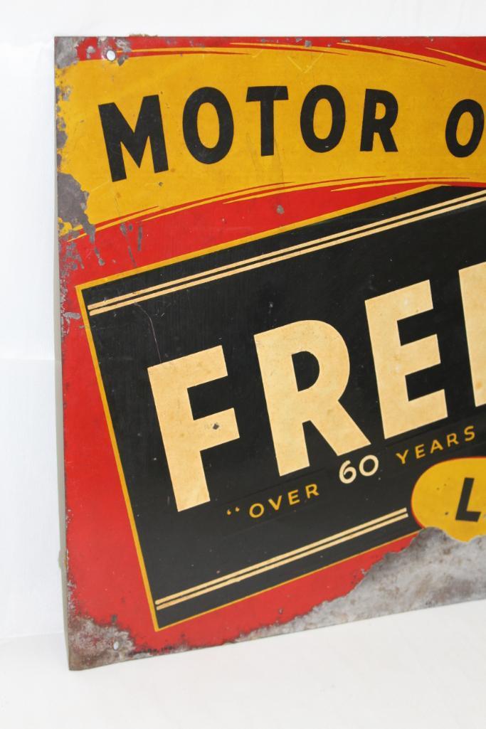 Freedom Motor Oil Single Sided Tin Sign