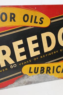 Freedom Motor Oil Single Sided Tin Sign