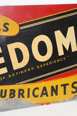 Freedom Motor Oil Single Sided Tin Sign