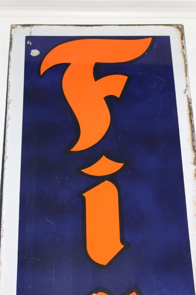 Firestone Tires Vertical Single Sided Porcelain Sign