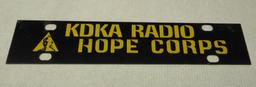 KDKA Radio Hope Corps License Plate Topper