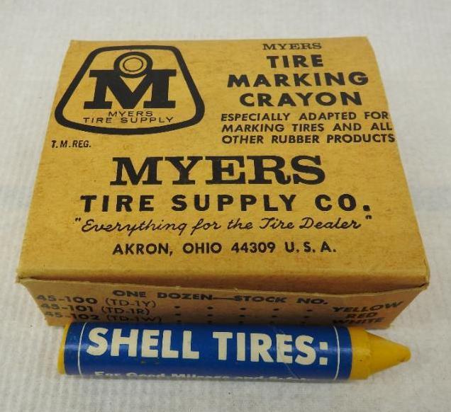 Shell Myers Tire Marking Crayons with Box