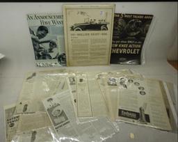 Group of Assorted Autombile and Motorcycle Ads