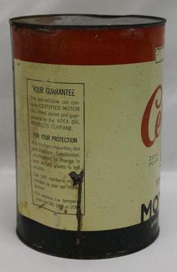 Apex Certified 5 Quart Motor Oil Can of Minneapolis MN